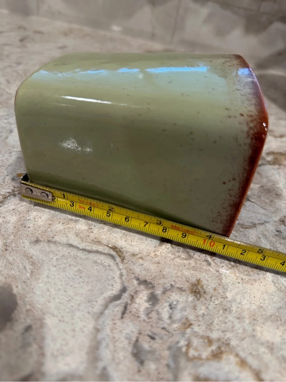 Vintage Vermont Studio Pottery Pale Green Vase mold# 20 signed S Ballard
